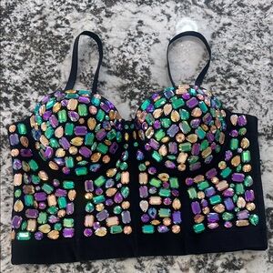 Mardi Gras! Corset/bustier/crop top